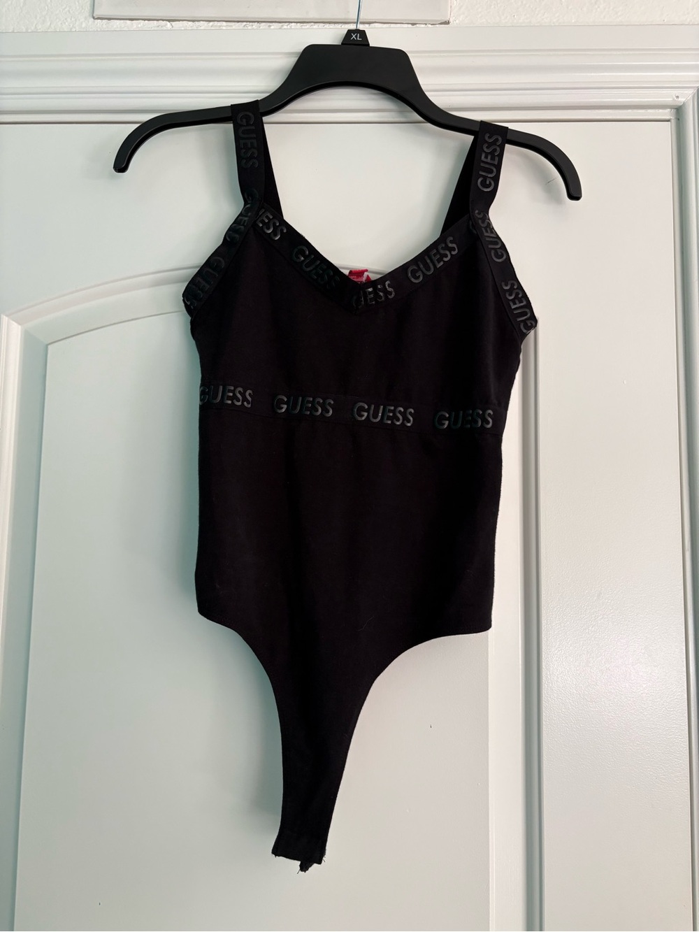 GUESS Black Logo-Trim Girls' Bodysuit